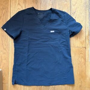 Figs Short Sleeve Scrub Top Gray Size Small